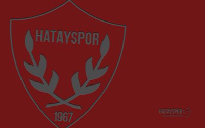 logo hatayspor, 4k, background bordeaux, art di carbonio, emblema di hatayspor, club di calcio turco, super lig, tacchino, hatayspor, calcio, hatayspor fc