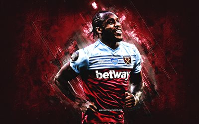 michail antonio, west ham united fc, engelska fotbollsspelare, bourgogne stone bakgrund, premier league, engelska, fotboll, michail antonio west ham united