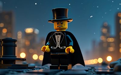 4k, Zatara, nightscape, superheroes, Lego art, DC Comics, Zatara Lego, 3D art, Zatara 3D, fan art, Zatara 4K