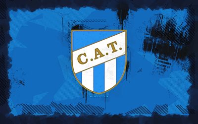 logoto de ca tucuman grunge, 4k, división de primera argentina, fondo de grunge azul, fútbol, ca tucuman emblema, fútbol americano, logoto de ca tucuman, ca tucumano, club de fútbol argentino, tucuman fc