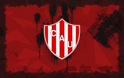 logoto de grunge ca union, 4k, división de primera argentina, fondo grune rojo, fútbol, emblema de ca union, fútbol americano, logotipo de ca union, sindicato, club de fútbol argentino, unión fc