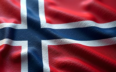 bandera noruega, bandera de noruega, textura textil de ondas 3d, noruega, europa, bandera noruego 3d