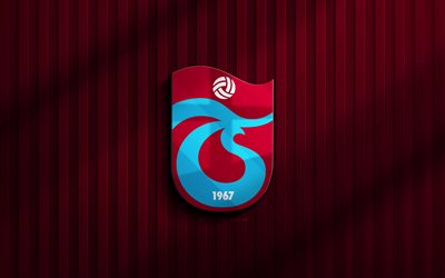 4k, trabzonspor 3d logosu, süper lig, mor 3d arka plan, futbol, trabzonspor amblemi, trabzonspor logosu, trabzonspor, türk futbol kulübü, trabzonspor fc