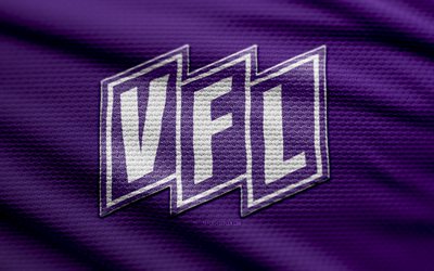 logotipo de tela vfl osnabrueck, 4k, fondo de tela violeta, 2 bundesliga, bokeh, fútbol, logotipo de vfl osnabrueck, fútbol americano, vfl osnabrueck emblema, vfl osnabrueck, club de fútbol alemán, osnabrueck fc