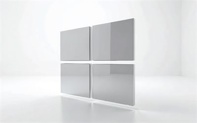 Windows 10 3d logo, 4k, white background, Windows logo, white technology background, Windows 10 logo, Windows, white Windows emblem