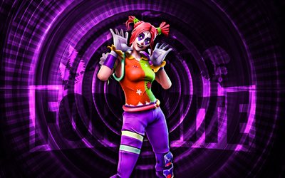 peekaboo fortnite, 4k, fondo espiral violeta, fortnita, creativo, piel peekaboo, piel fortnite peekaboo, cucú, personajes de fortnite