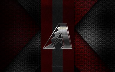 Arizona Diamondbacks, MLB, black and red knitted texture, Arizona Diamondbacks logo, American baseball club, Arizona Diamondbacks emblem, baseball, Arizona, USA