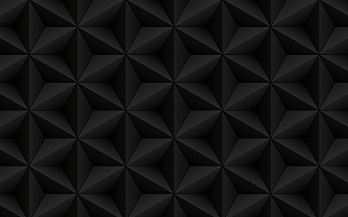 3d 별 패턴, 4k, 3d 텍스처, 검은 별, 별이 있는 배경, 3d 패턴, 별 패턴
