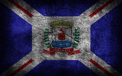 4k, iguatu bandeira, cidades brasileiras, textura de pedra, bandeira do iguatu, pedra de fundo, dia do iguatu, grunge arte, brasileiro símbolos nacionais, iguatu, brasil