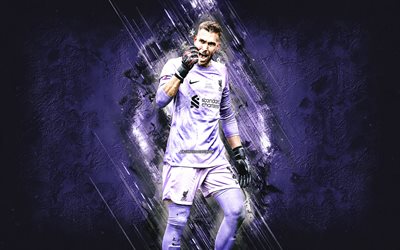 Adrian, spanish soccer player, goalkeeper, Liverpool FC, Adrian San Miguel, purple stone background, Premier League, football, England