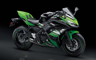 Kawasaki Ninja 650R, side view, exterior, green black Ninja 650R, racing bike, japanese sportbikes, Kawasaki