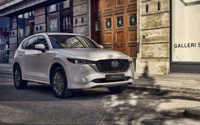 2022, Mazda CX-5, front view, exterior, white crossover, white Mazda CX-5, new CX-5, crossovers, Japanese cars, Mazda