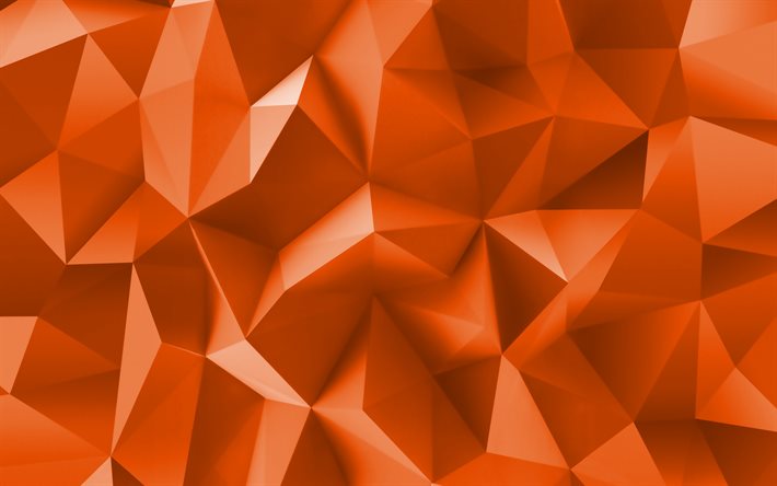 orange low-poly-3d-textur, fragmentmuster, geometrische formen, orange abstrakte hintergründe, 3d-texturen, orange low-poly-hintergründe, low-poly-muster, geometrische texturen, orange 3d-hintergründe, low-poly-texturen