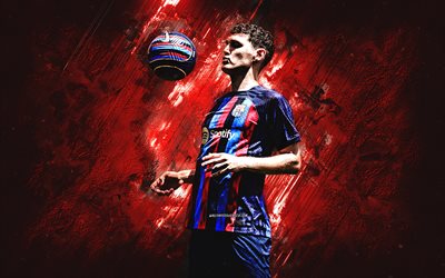 Andreas Christensen, FC Barcelona, Danish football player, red stone background, football, Spain, La Liga, Andreas Christensen Barca