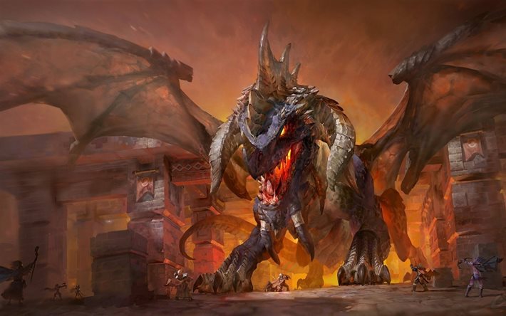 Nefarian, dragon, characters, World of Warcraft, WoW