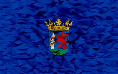 bandera de badajoz, 4k, provincia española, fondo de polígono 3d, textura de polígono 3d, día de badajoz, bandera de badajoz 3d, simbolos patrios españoles, arte 3d, provincia de badajoz, españa