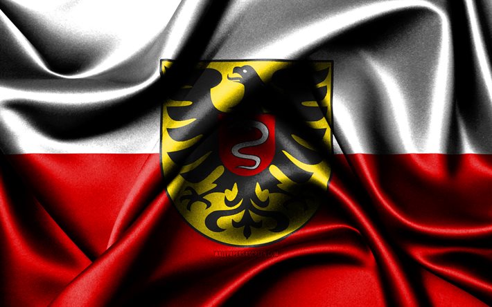 bandera de aalen, 4k, ciudades alemanas, banderas de tela, día de aalen, banderas de seda onduladas, alemania, ciudades de alemania, aalen