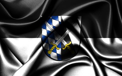bandeira de abensberg, 4k, cidades alemãs, bandeiras de tecido, dia de abensberg, bandeiras de seda onduladas, alemanha, cidades da alemanha, abensberg