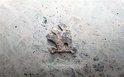 Skoda stone logo, 4K, stone background, Skoda 3D logo, cars brands, logo sketches, Skoda logo, grunge art, Skoda