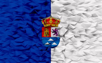 라스 팔마스의 국기, 4k, 스페인 지방, 3d 다각형 배경, 라스팔마스 국기, 3d 다각형 텍스처, 라스 팔마스의 날, 3차원, 라스 팔마스, 기, 스페인 국가 상징, 3d 아트, 라스 팔마스 지방, 스페인