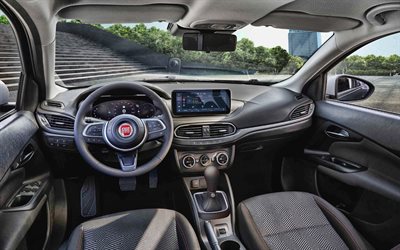 2023, Fiat Tipo Garmin, 4k, inside view, interior, dashboard, new Fiat Tipo 2023, italian cars, Tipo 2023 interior, Fiat