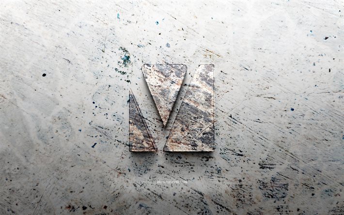 Verbatim stone logo, 4K, stone background, Verbatim 3D logo, brands, logo sketches, Verbatim logo, grunge art, Verbatim