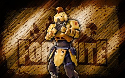Jackal Fortnite, 4k, yellow diagonal background, grunge art, Fortnite, artwork, Jackal Skin, Fortnite characters, Jackal, Fortnite Jackal Skin
