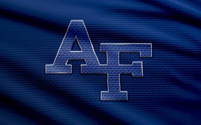 공군 팔콘스 패브릭 로고, 4k, 블루 패브릭 배경, ncaa, 보케, 미식 축구, 공군 팔콘스 로고, 공군 팔콘 엠블럼, 마운틴 웨스트, 공군 팔콘