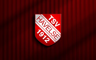 4k, tsv havelse 3d logo, 3 liga, roter 3d hintergrund, fußball, tsv havelse emblem, tsv havelse logo, tsv havelse, deutscher fußballverein, havelse fc