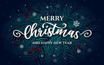 gott nytt år, 4k, juldekorationer, god jul, 3d xmas  träd, jul