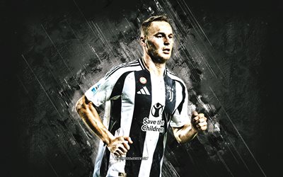 teun koopmeiners, juventus fc, hollantilainen jalkapalloilija, valkoinen kivitausta, serie a, italia, jalkapallo, juve