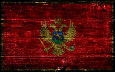 Montenegro wooden flag, 4k, wooden grunge flags, European countries, flag of Montenegro, Day of Montenegro, Europe, Montenegrin flag, Montenegro, Montenegrin national symbols, Montenegro flag