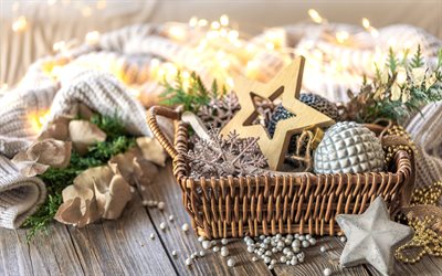 juldekorationer, gott nytt år, god jul, kransar, snöflingor, julleksaker