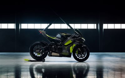 4k, ducati panigale v4 lamborghini, cochera, sintonización, bicicletas 2025, supermotos, ducati panigale v4, vista lateral, motos deportivas, 2025 ducati panigale v4, motocicletas italianas, ducati