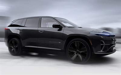 ジープワゴニアs, 4k, suv, 2025車, 電気自動車, ブラックジープワゴニアs, 2025 jeep wagoneer s, アメリカの車, ジープ