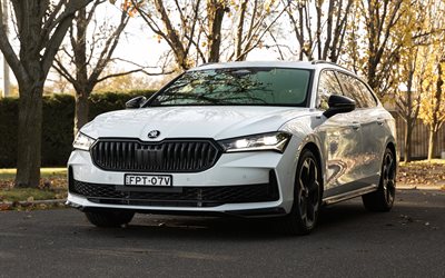 skoda superb 4x4 familiar sportline, 4k, otoño, 2026 coches, 3 años, skoda superb vagón, exterior, skoda superb 2026, coches checos, skoda