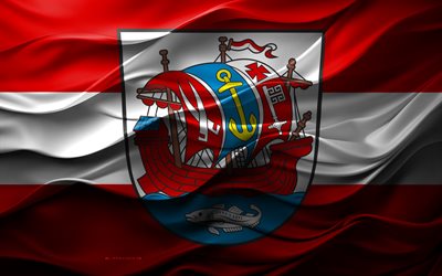 4k, bremerhavens flagga, städer i tyskland, 3d bremerhaven flagga, tyskland, bremerhaven flagga, 3d textur, bremerhavens dag, tyska nationella symboler, 3d konst, bremerhaven