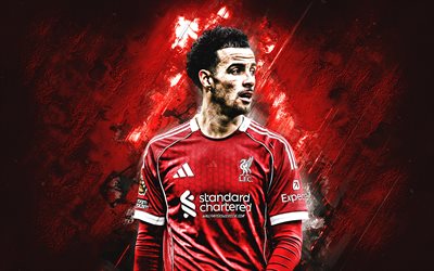 curtis jones, liverpool fc, ingiliz futbolcu, kırmızı taş arka plan, liverpool, sanat, premier lig, ingiltere, futbol, curtis jones liverpool fc