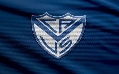 logotipo de tela de velez sarsfield, 4k, fondo de tela azul, división de primera argentina, bokeh, fútbol, logotipo de velez sarsfield, fútbol americano, velez sarsfield emblema, velez sarsfield, ca velez sarsfield, club de fútbol argentino, velez sarsfield fc
