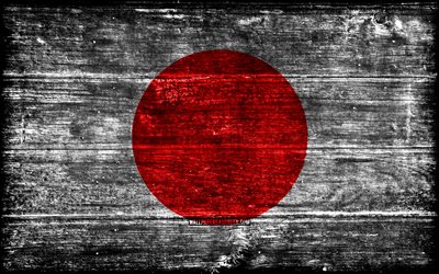 bandera de madera de japón, 4k, banderas de grune de madera, países asiáticos, bandera de japón, día de japón, asia, bandera japonesa, japón, símbolos nacionales japoneses