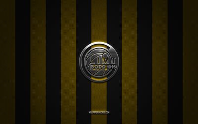 logotipo de fk bodo glimt, equipo de fútbol noruego, éliteserien, fondo de carbono de piedra amarilla, fk bodo glimt emblema, fútbol americano, fk bodo glimt, noruega, bodo glimt fc