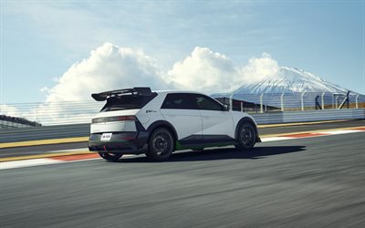 4k, hyundai ioniq 5 n dk edition, rückansicht, 2025 autos, raceway, stimmung, elektroautos, jp spec, 2025 hyundai ioniq 5, koreanische autos, hyundai