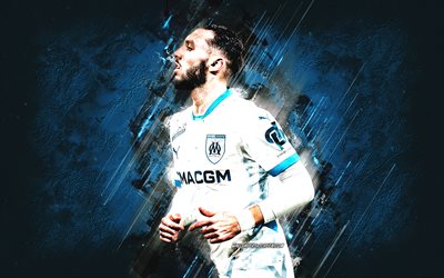 amine gouiri, olympique marseille, footballeur algérien, fond de pierre bleue, grunge, ligue 1, france, football, amine gouiri marseille