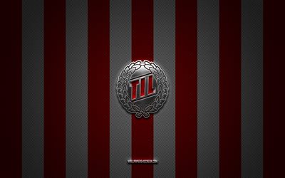 tromso il logo, team di calcio norvegese, eliteserien, background di carbonio bianco rosso, tromso il emblema, calcio, tromso il, norvegia, tromso fc