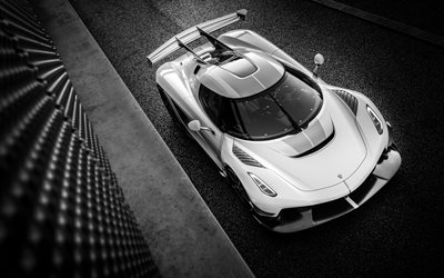 koenigsegg jesko, 4k, vue d'en haut, voitures 2019, hypercars, supercars, koenigsegg jesko 2019, voitures suédoises, kœnigsegg