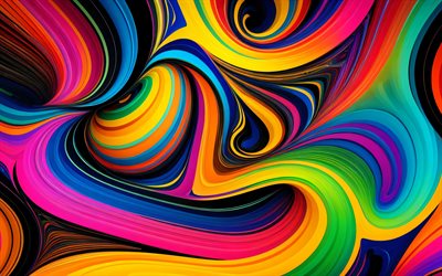 4k, curvas 3d coloridas, obra de arte, vórtice, linhas, projeto de materiais, ondas abstratas coloridas, fundo ondulado abstrato, curvas abstratas, criativo, ondas abstratas, fundos abstratos