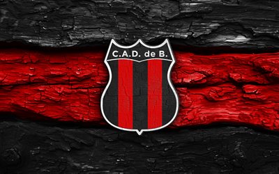 logo en bois des défenseurs de belgrano, 4k, fond en bois rouge noir, primera nationale, football, logo des défenseurs de belgrano, emblème des défenseurs de belgrano, defensores belgrano fc, club de football argentin, défenseurs de belgrano
