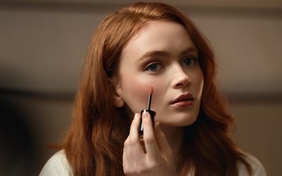 sadie évier, 4k, portrait, actrice américaine, séance photo, se maquiller, hollywood, actrices populaires, séance photo de sadie sink