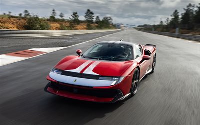 ferrari 849 testarossa assetto fiorano, 4k, chemin de roulement, 2026 voitures, supercars, flou de mouvement, f173m, ferrari 849 testarossa assetto fiorano 2026, voitures italiennes, ferrari