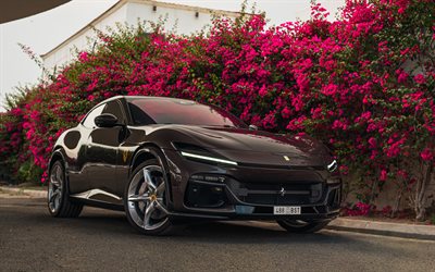 ferrari purosangue, 4k, croisements, 2026 voitures, voitures de luxe, ferrari purosangue noire, ferrari purosangue 2026, voitures italiennes, ferrari